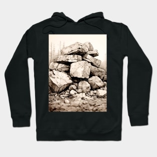 Stack of Rocks: He's as Smart as a Stack of Rocks on a Dark Background Hoodie